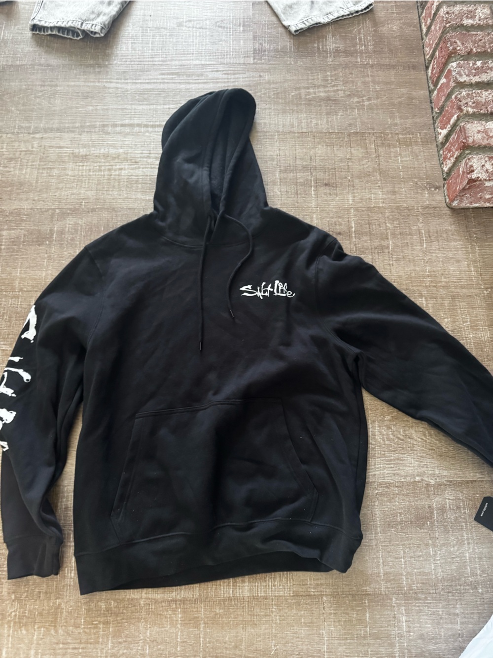 Salt Life Black Hoodie with White Logo